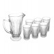 Jogo De Jarra 1l Com 6 Copos 300ml De Vidro Deli Diamante